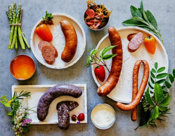 kulma wędliny tradycyjnie wędzone zdrowe smaczne mięso sklep internetowy stacjonarny gdów Zestaw Grillowy [kiełbasa firmowa, kulminki, kiełbaski śląskie, kaszanka/kiszka]